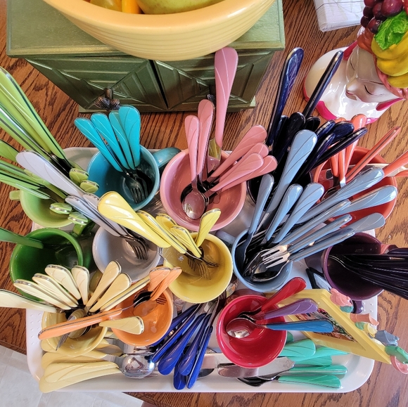 COMING SOON! Fiesta Flatware Bundles ~ Fiestaware Retired Swirl Pattern - Picture 3 of 8